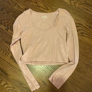 Hollister Women's Blush Long Sleeve Bodysuit